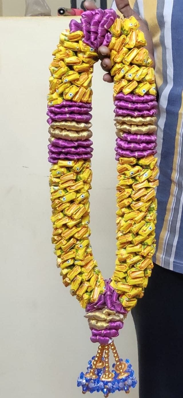 Regal Chocolate Candy Garland with Purple, Gold & Beaded Tassel