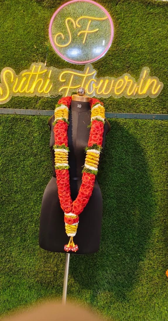 Grand Red Rose & Multi-Flower Wedding Garland