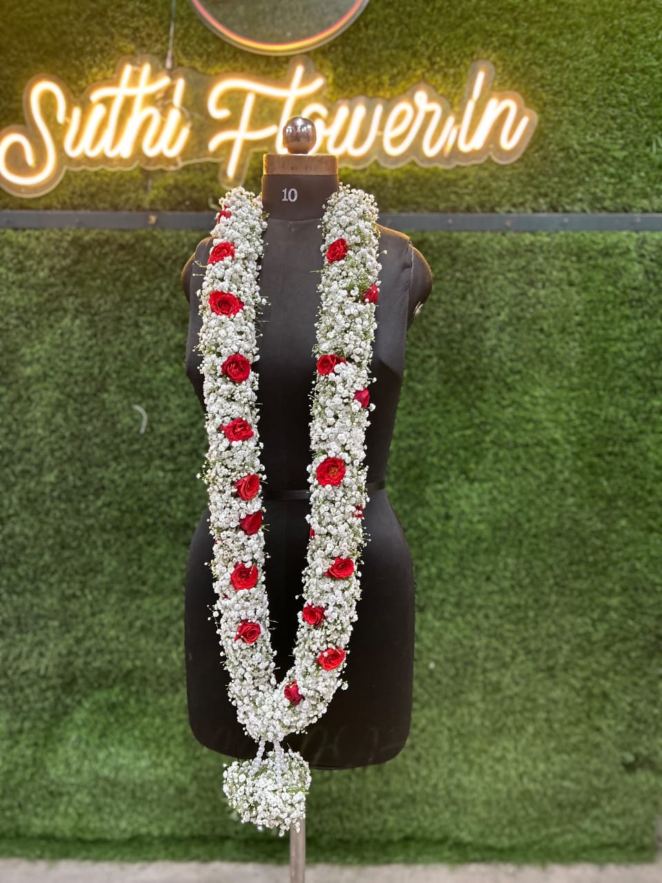 Ethereal Baby's Breath & Red Rose Engagement Garlands